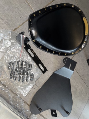 Black leather bobber seat - bobber,