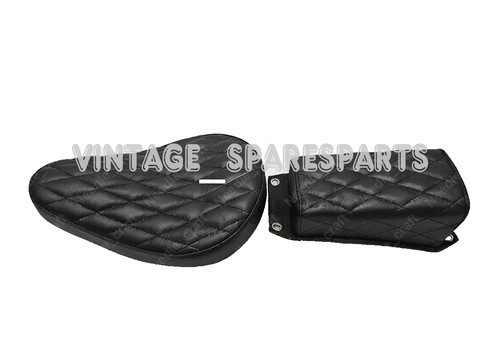 Black leather solo seat - seat, &